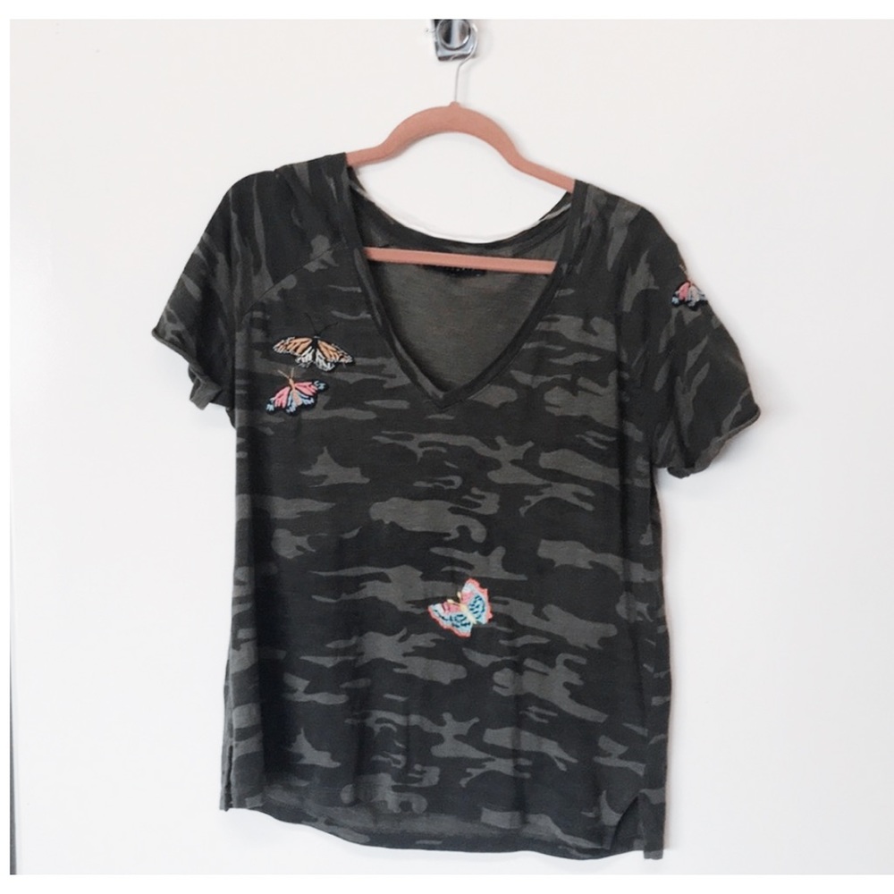 Sanctuary Camo & Butterflies Top